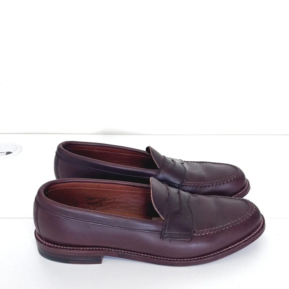 Alden 17831F Mens Half Strap LHS Penny Loafer 9 B/D Cordovan Brown Leather USA
